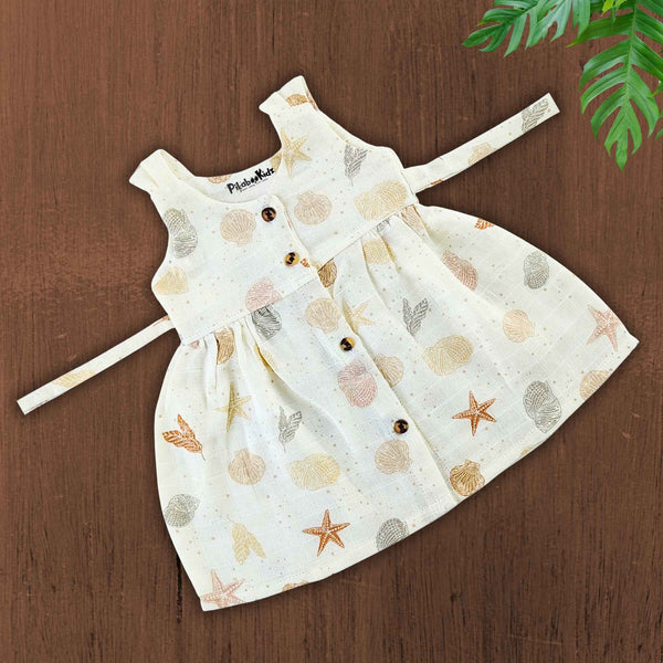 Muslin Button Frock with back tie - Aquarium - alt view