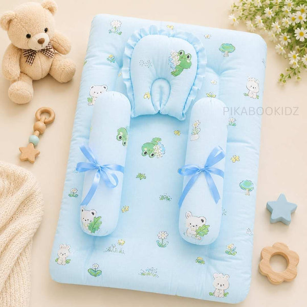Muslin bed with Bolsters and pillow