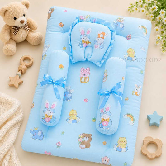 Muslin bed with Bolsters and pillow