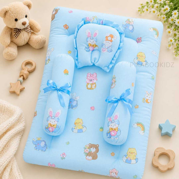 Muslin bed with Bolsters and pillow