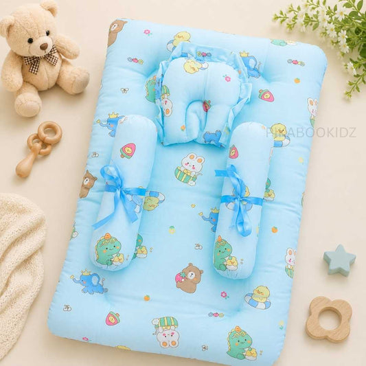 Muslin bed with Bolsters and pillow