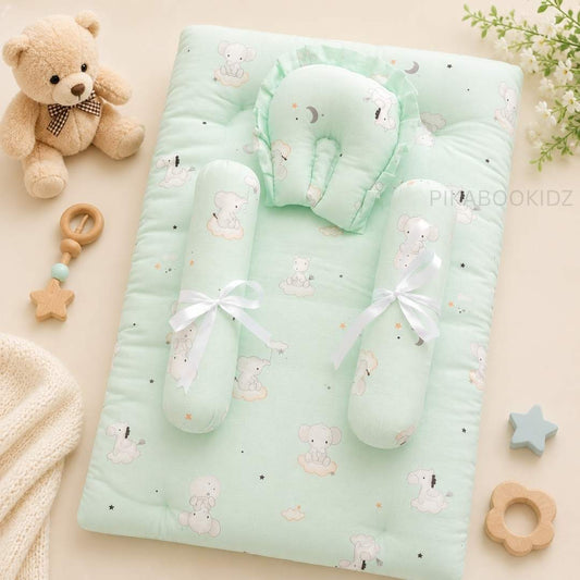 Muslin bed with Bolsters and pillow
