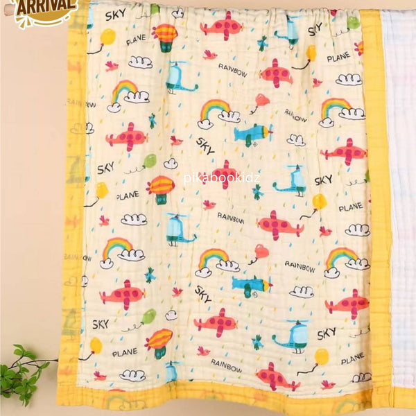 Muslin 6 layer Receiving Blanket Colors - Rainbow - alt view