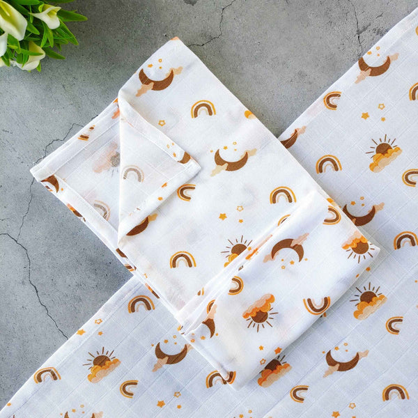 Muslin Bath towel 70*70 cms- Sun moon