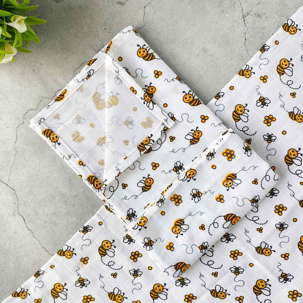 Muslin Bath towel 70*70 cms- Honeybees