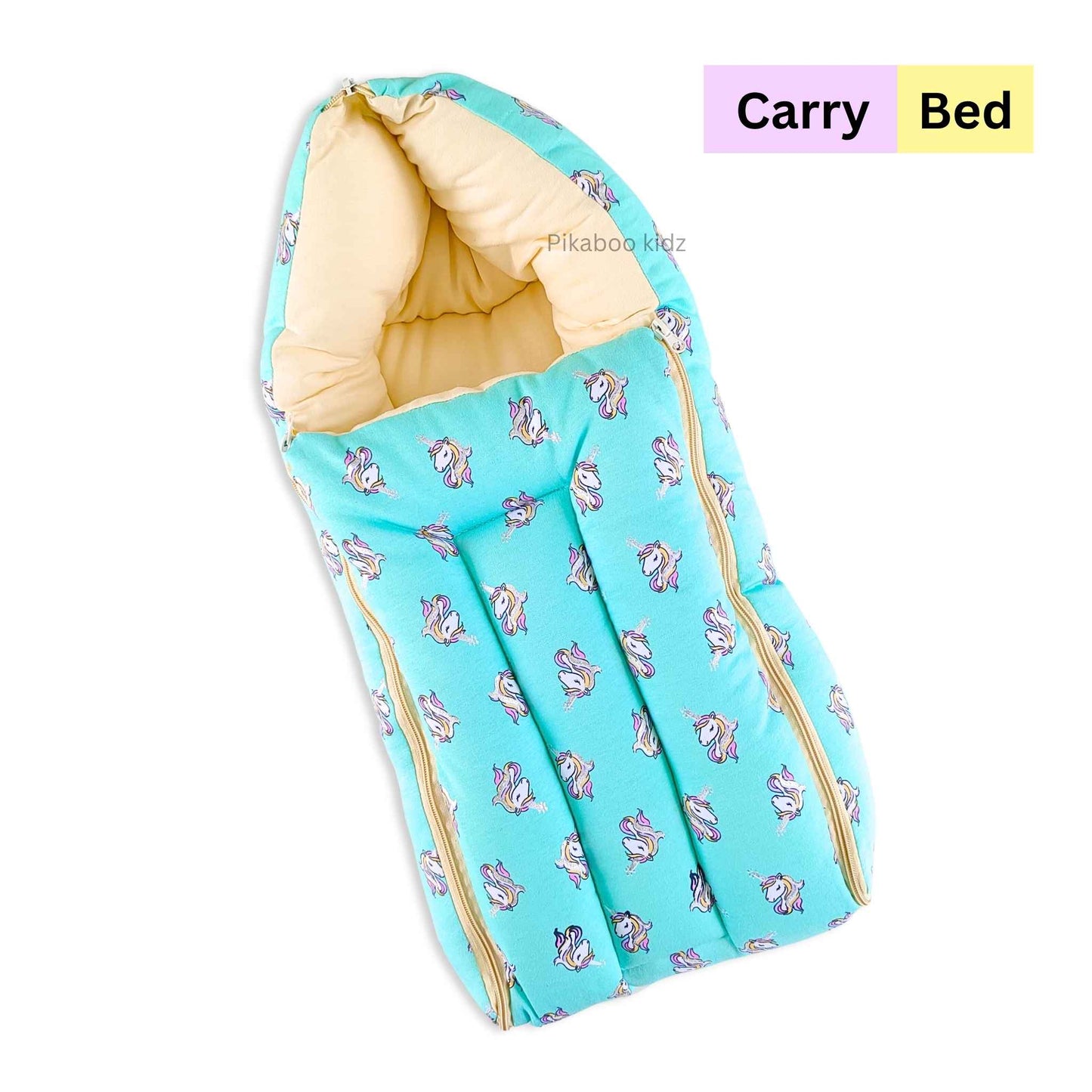 Cotton Carry Bed – Unicorn Glitters yellow