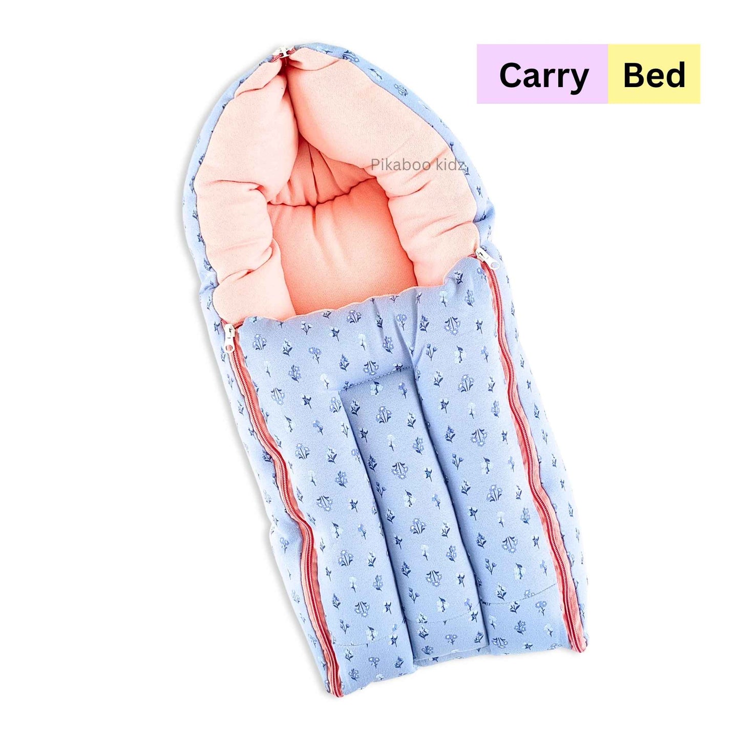 Cotton Carry Bed – Grey and orange