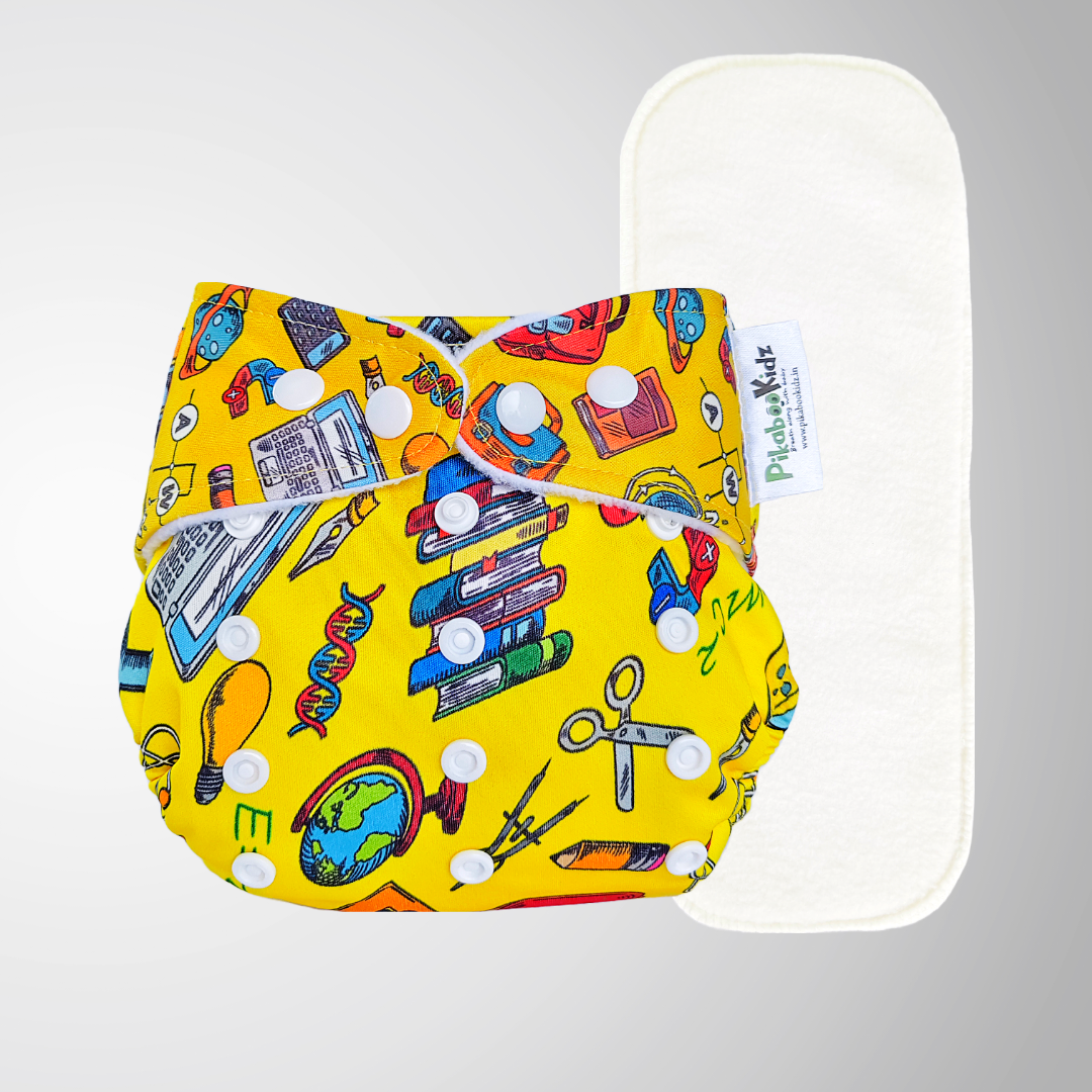 Organic Reusable Cloth Diapers -Combo of 2 (Assorted)