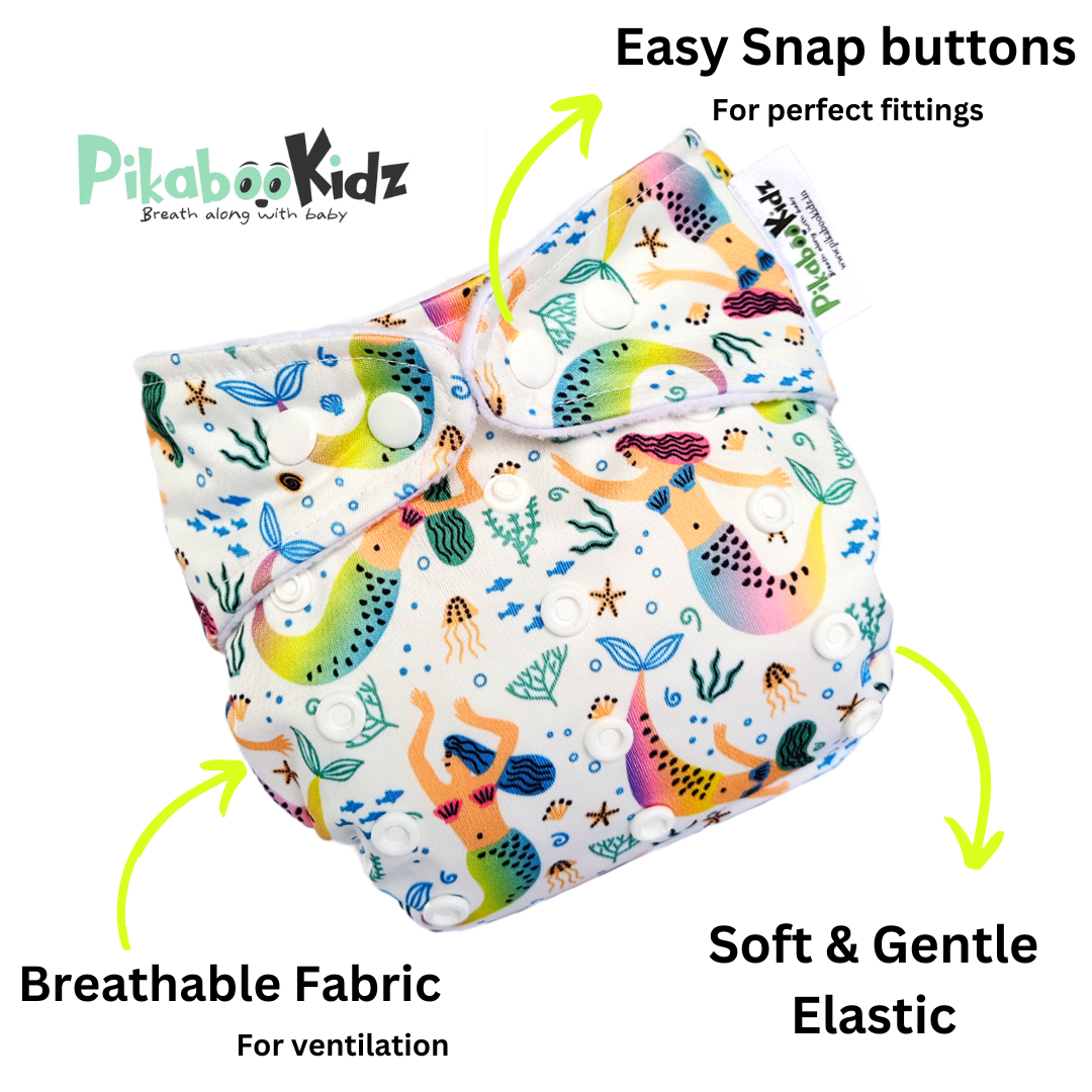 Organic Reusable Cloth Diapers – Mermaid