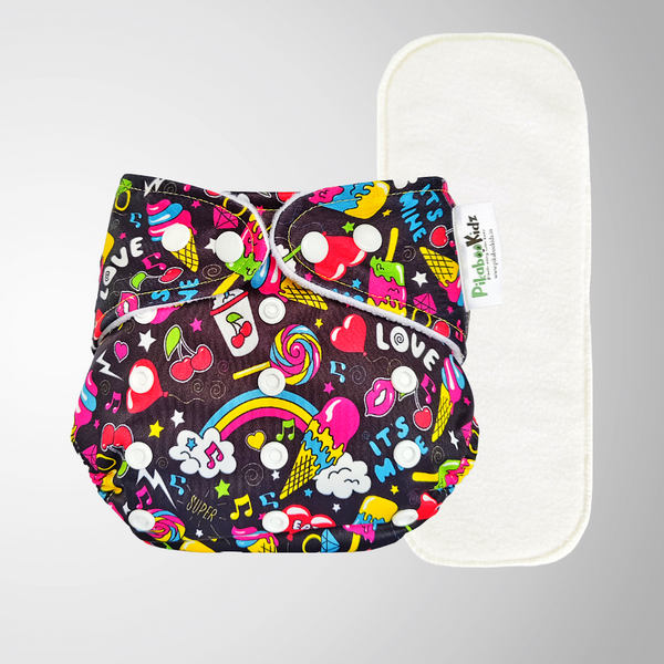 Organic Reusable Cloth Diapers – Music Heart