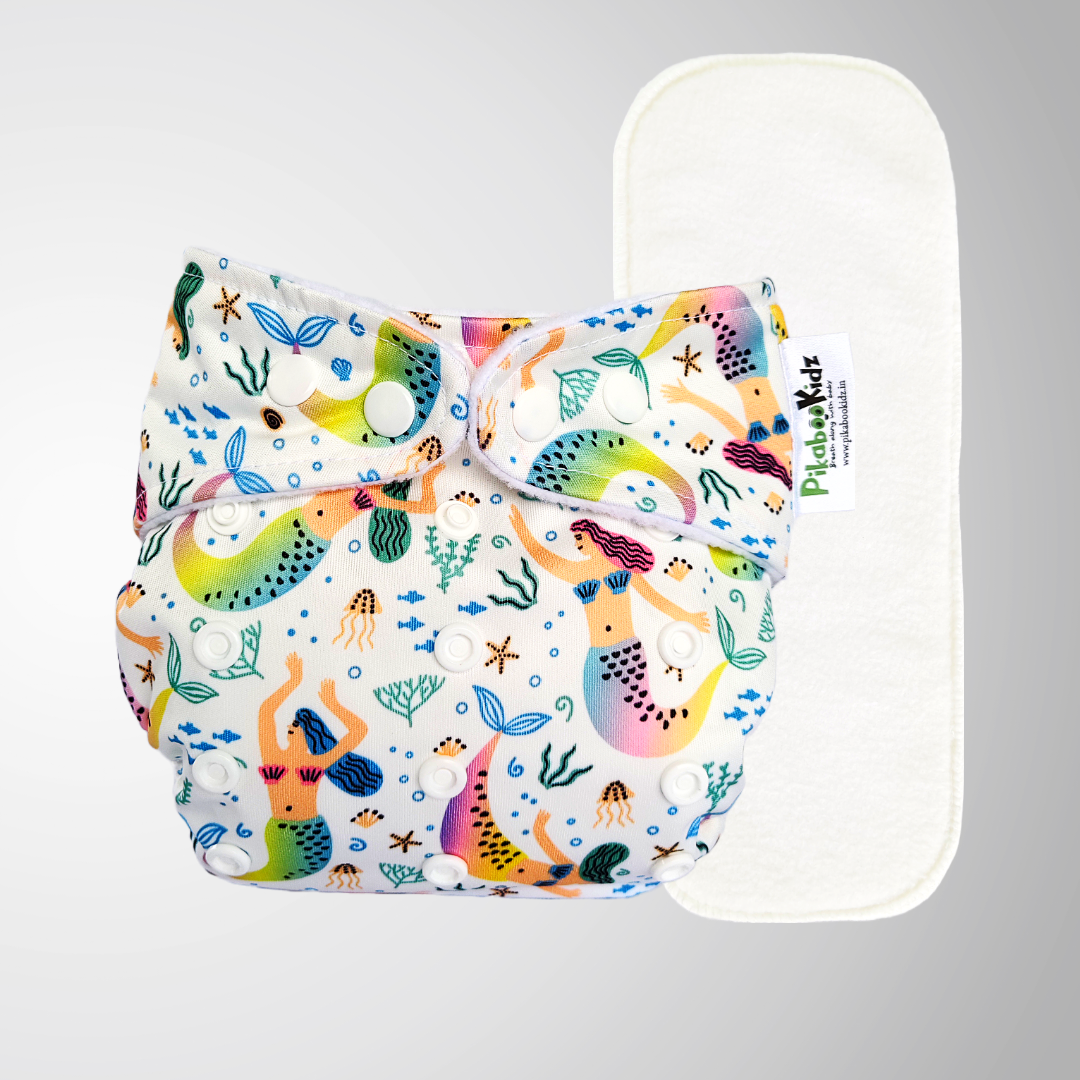Organic Reusable Cloth Diapers -Combo of 2 (Assorted)