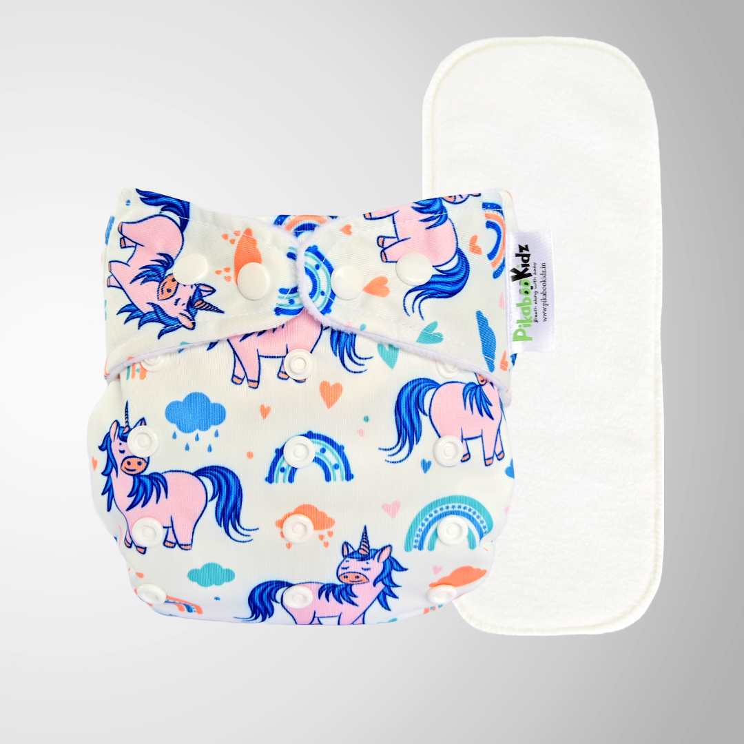 Organic Reusable Cloth Diapers -Combo of 2 (Assorted)
