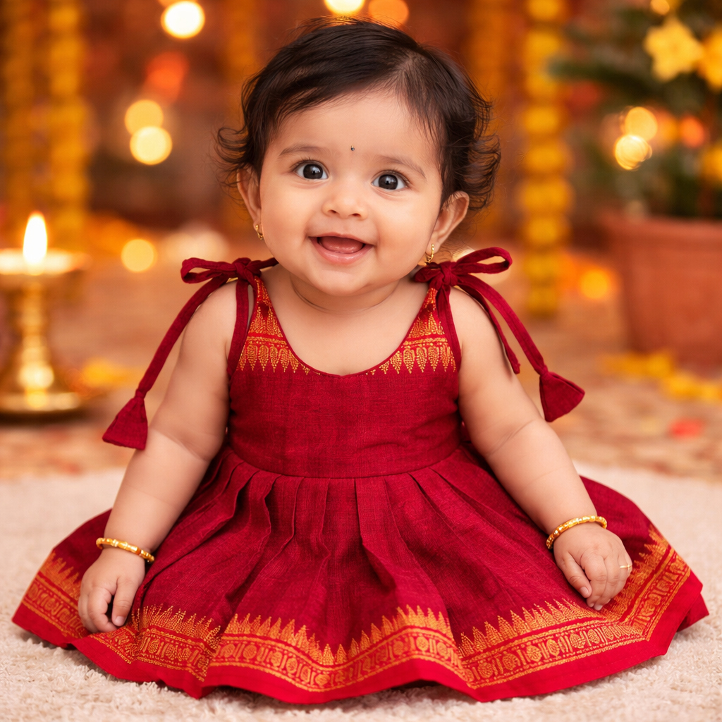 Ethnic frock knot type - Maroon