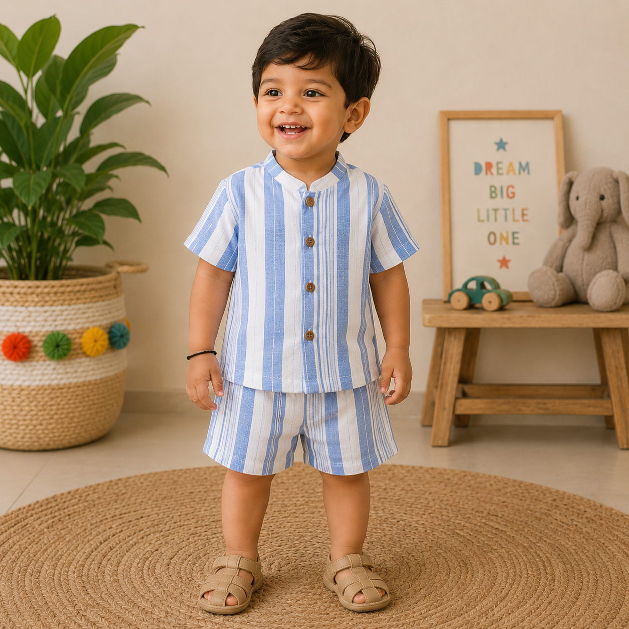 Muslin mandarin Collar Coords 18-24 M