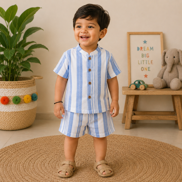 Muslin mandarin Collar Coords 18-24 M