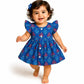 Cotton frill sleeve frock - Blueberry Blossom
