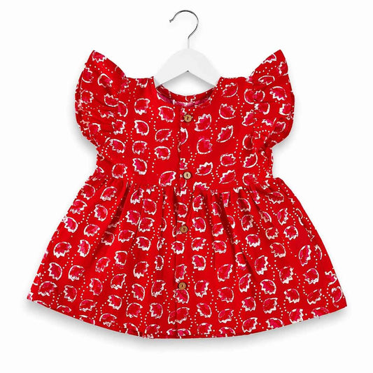 Cotton frill sleeve frock - Little Scarlet