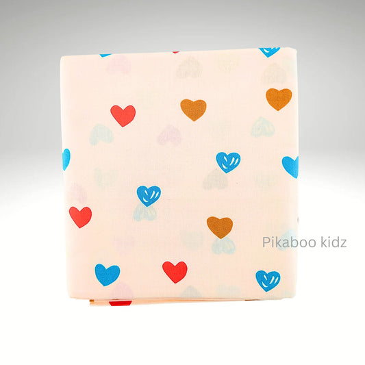 Organic Cradle cloth –  Peach Hearts