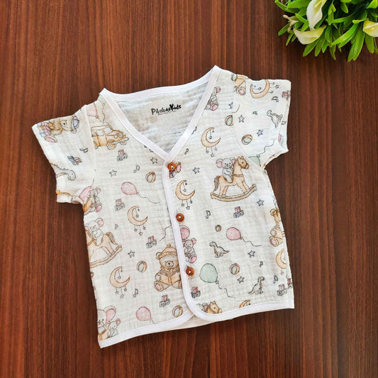 Muslin Half sleeve Button Jabla - toys