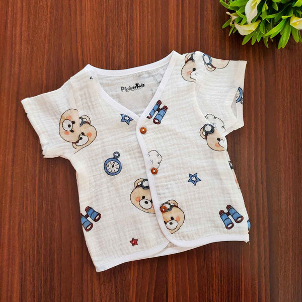 Muslin Half sleeve Button Jabla - voyage teddy