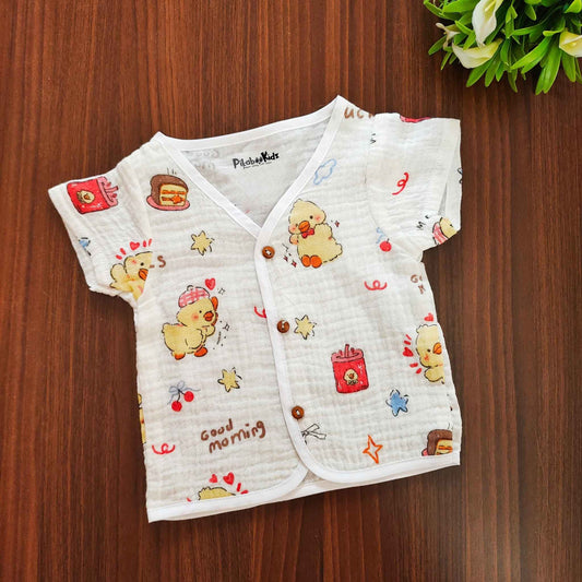 Muslin Half sleeve Button Jabla - chicks