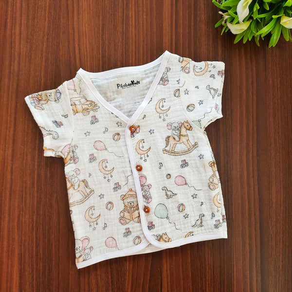 Muslin Half sleeve Button Jabla - toys