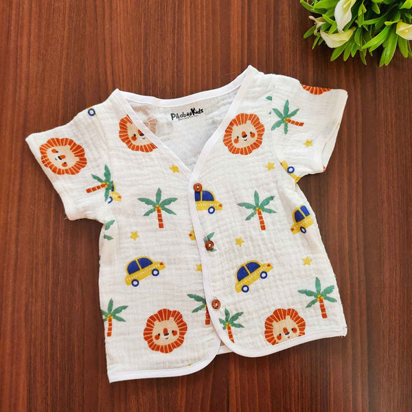 Muslin Half sleeve Button Jabla - car