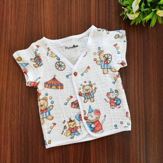 Muslin Half sleeve Button Jabla - circus