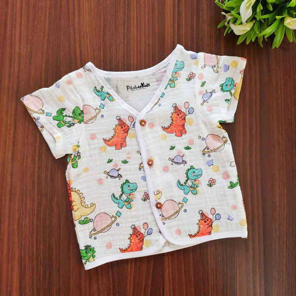 Muslin Half sleeve Button Jabla - dino