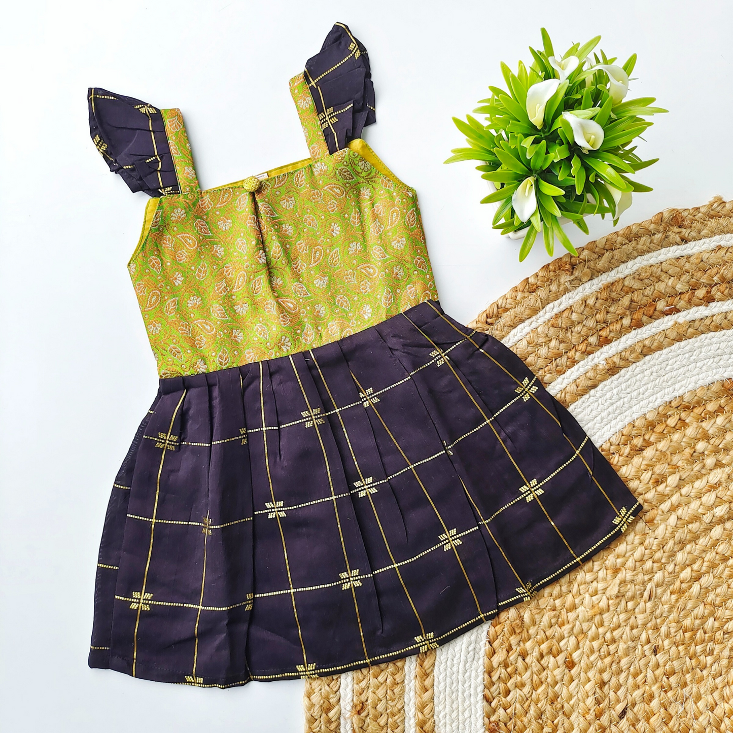 Ethnic frock - Green and Black