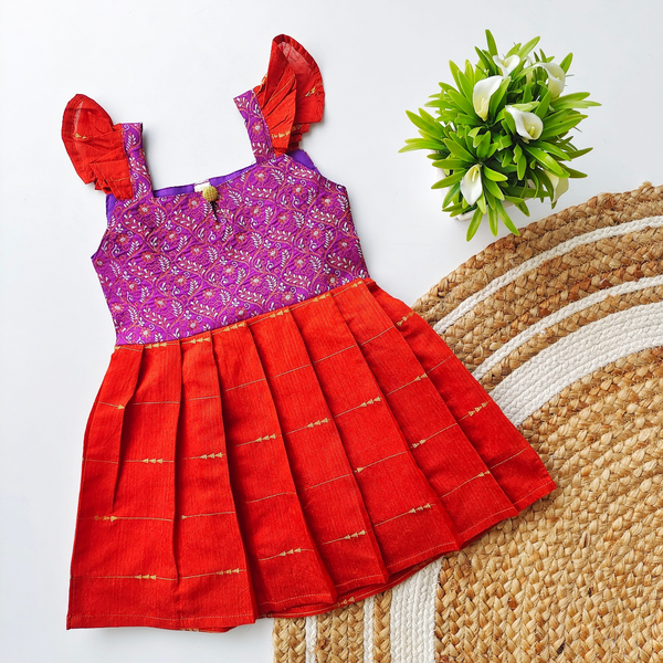 Ethnic frock - Purple and Orange - alt view