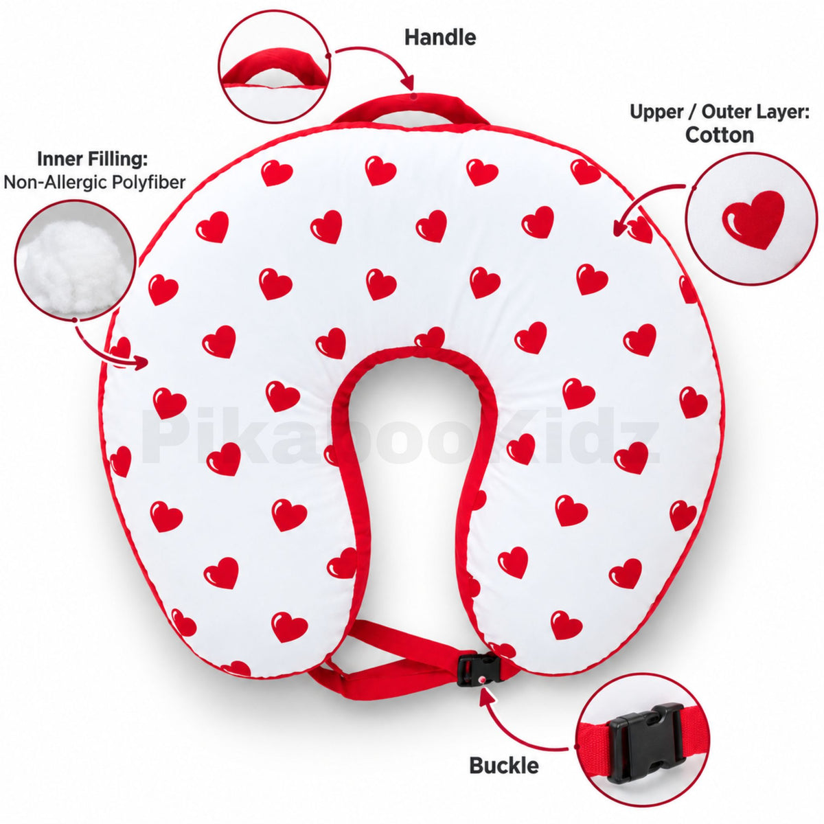 Feeding Pillow with buckle – Hearts