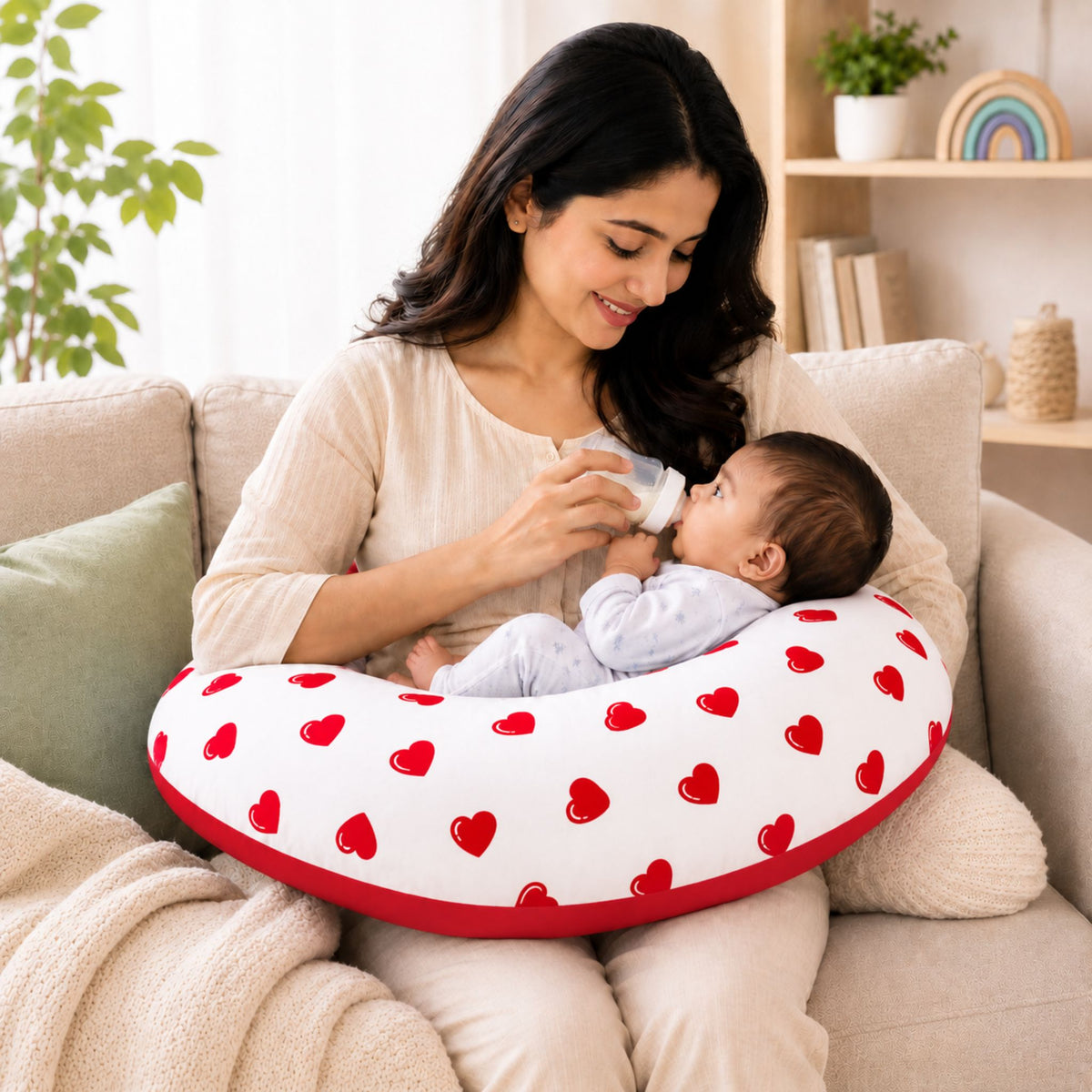 Feeding Pillow with buckle – Hearts