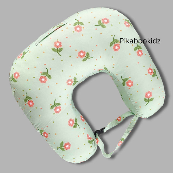 Feeding Pillow with buckle – Green flowers