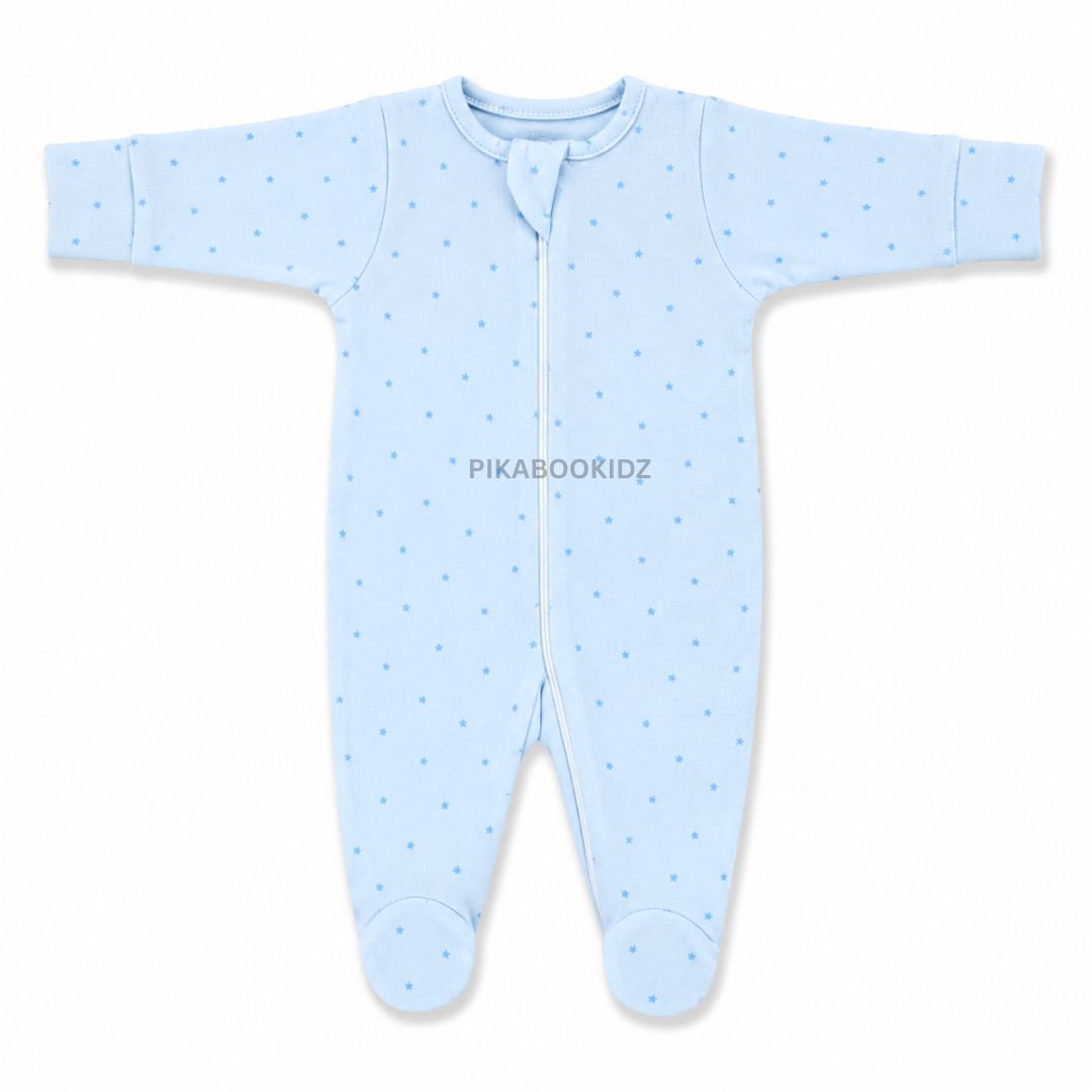 Footed Rompers 0-3M - SkyBlue
