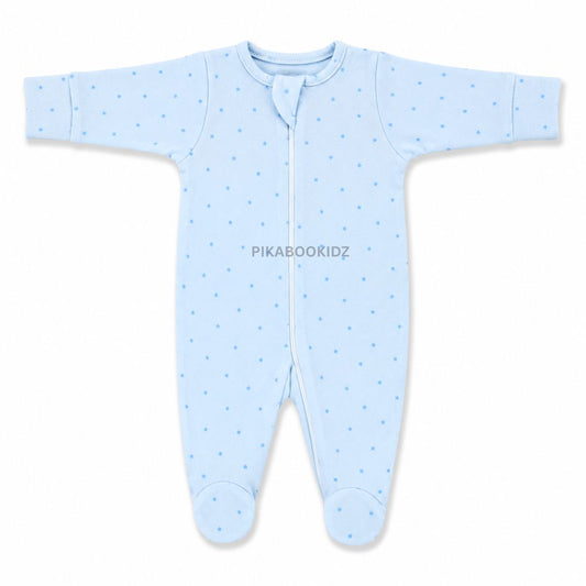 Footed Rompers 6-9M - Blue stars