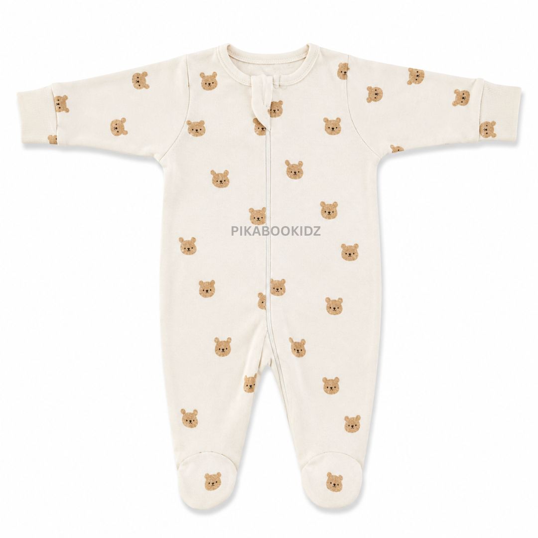 Footed Rompers 0-3M - Teddy