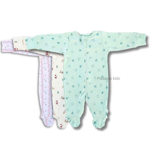 Full Footed Zipper Rompers 0-3M - 3 Combo (2)