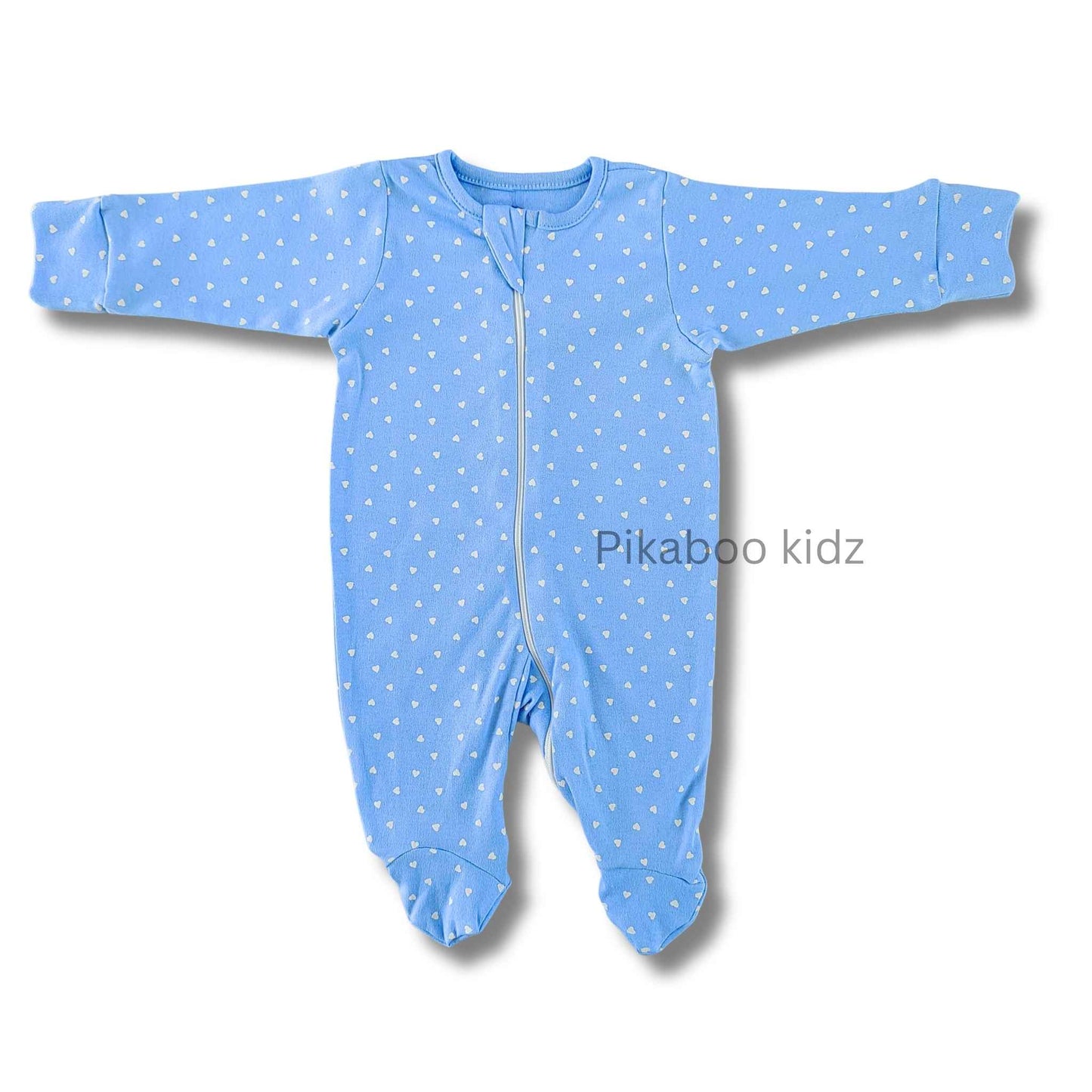 Footed Rompers 0-3M - Blue
