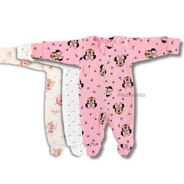 Full Footed Zipper Rompers 0-3M - 3 Combo (4)