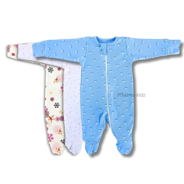 Full Footed Zipper Rompers 0-3M - 3 Combo (1)