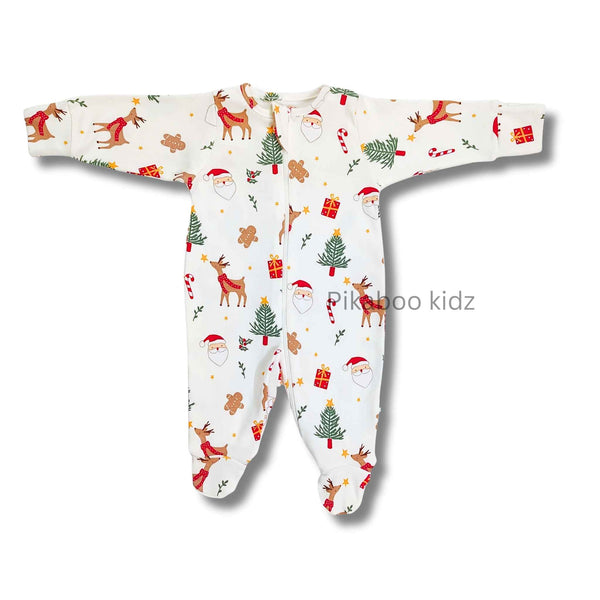Footed Rompers 0-3M - Xmas