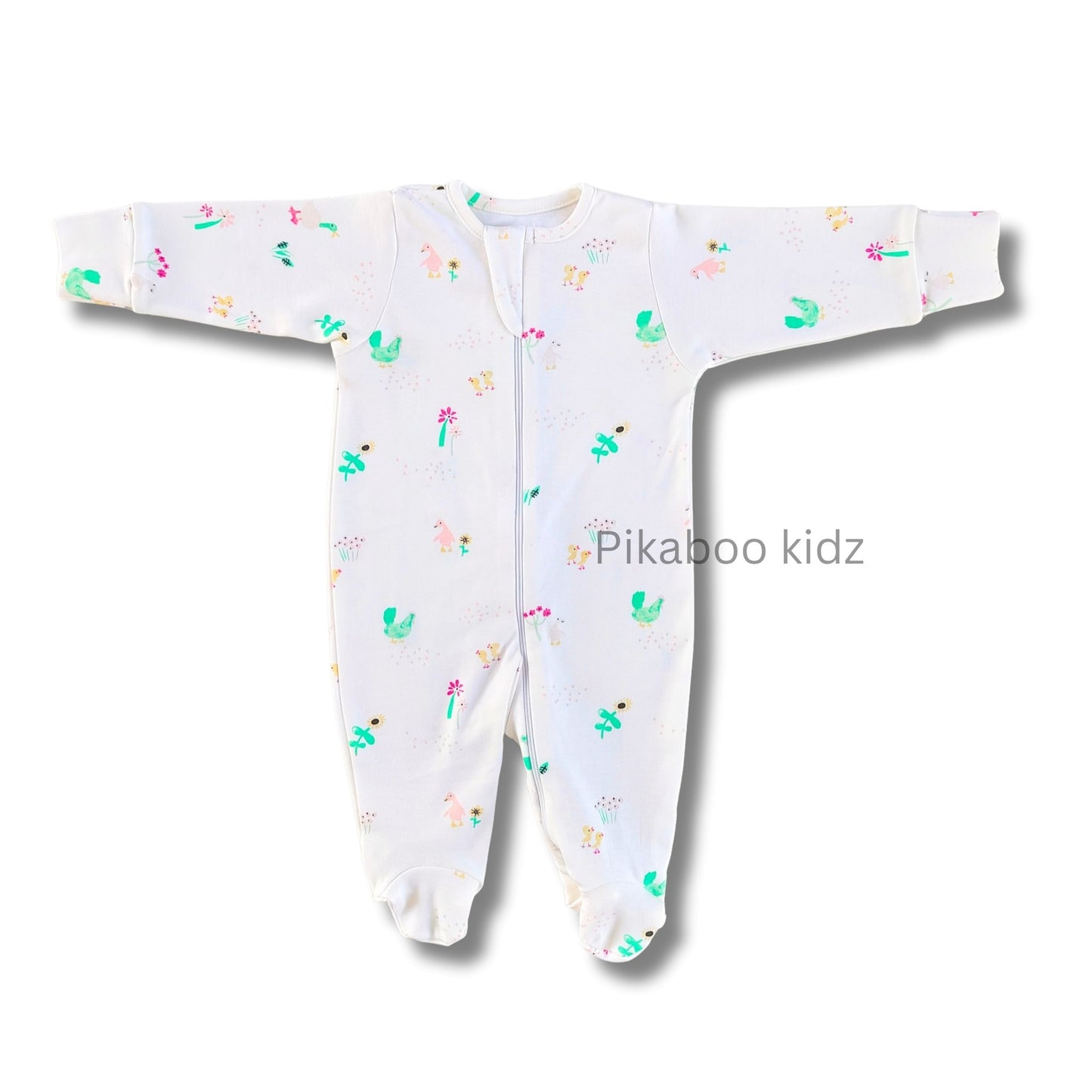 Footed Rompers 0-3M - Flowers