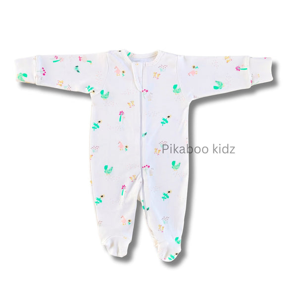 Footed Rompers 0-3M - Flowers
