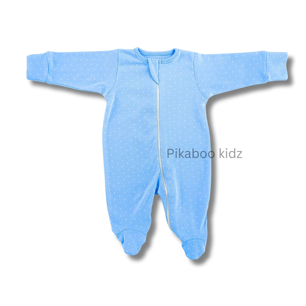 Footed Rompers 0-3M - Blue