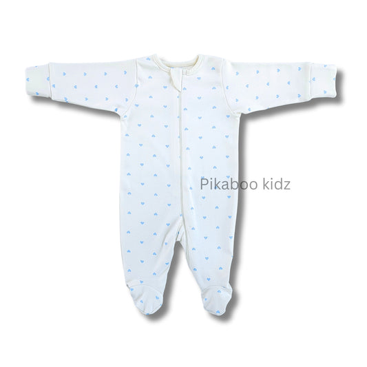Footed Rompers 0-3M - Hearts