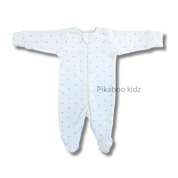 Footed Rompers 0-3M - Hearts