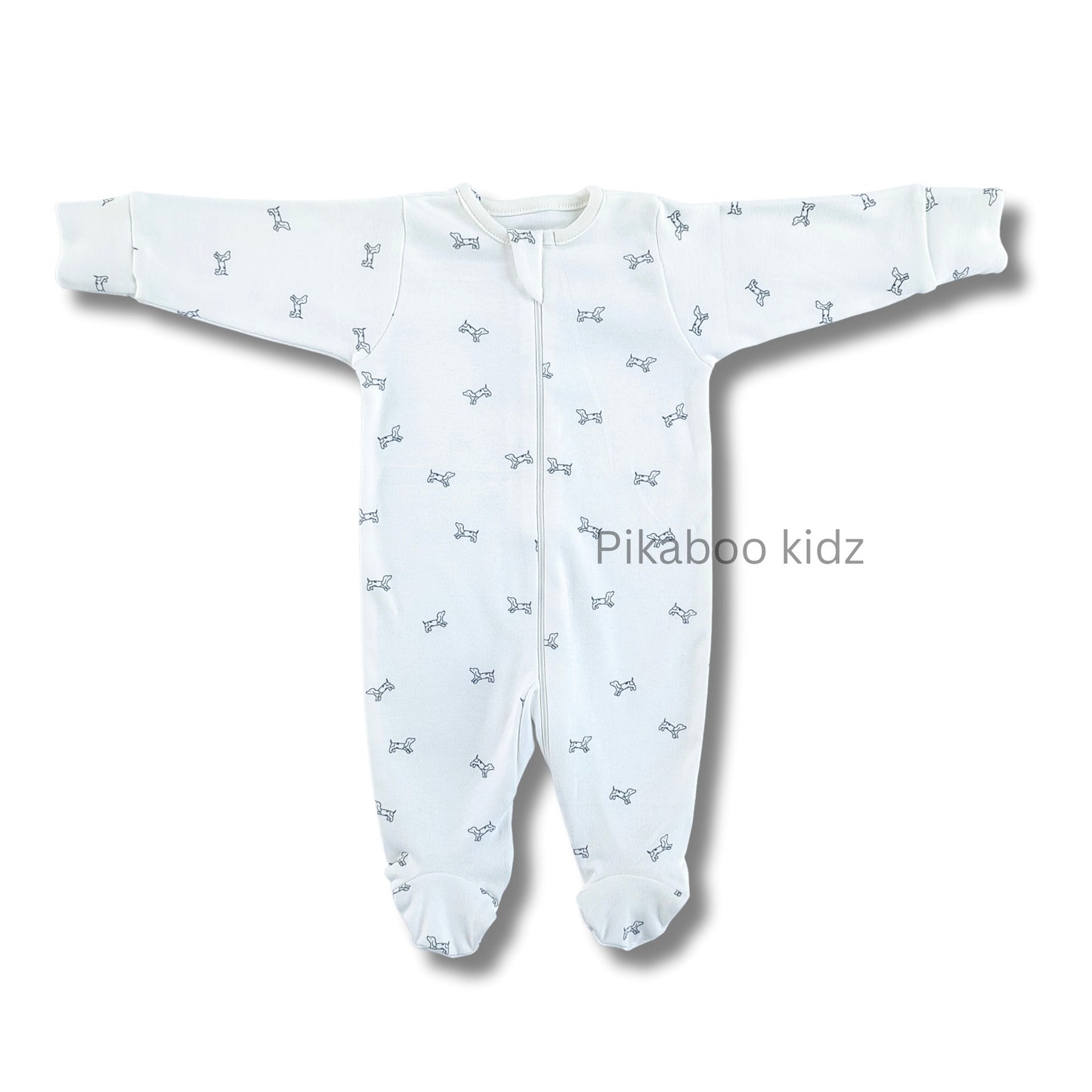 Footed Rompers 0-3M - Dogs