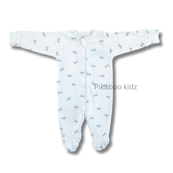 Footed Rompers 0-3M - Dogs