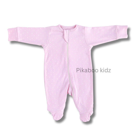 Footed Rompers 0-3M - Pink